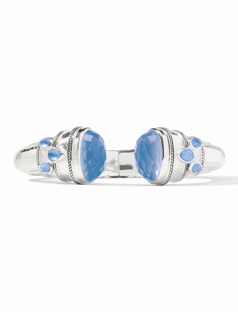 Julie Vos Silver Cuff Bracelet with Blue Faceted Stones
